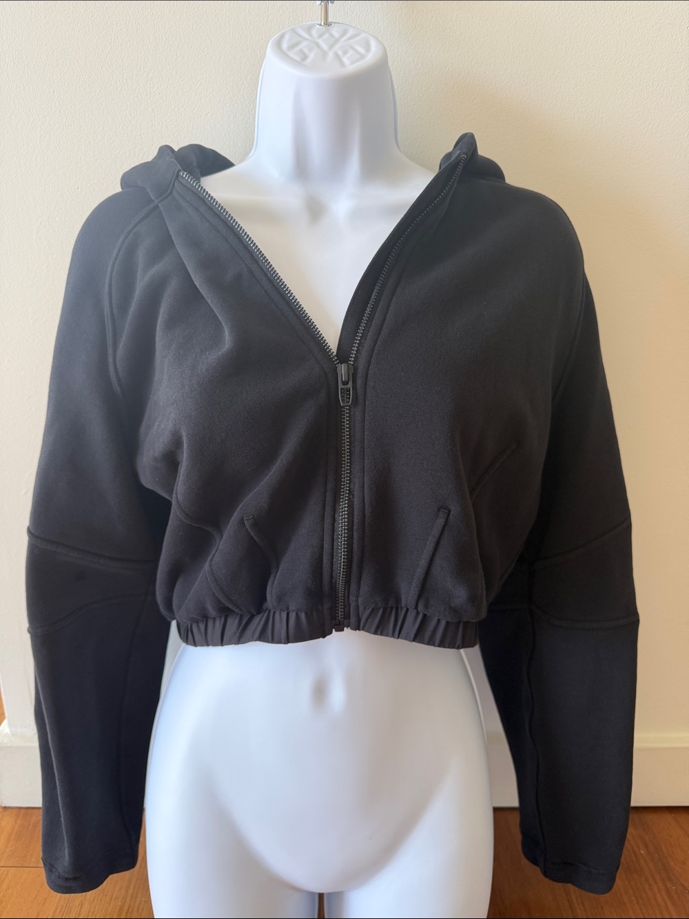 Lululemon Athletica Black Cropped Zip Loungeful Hoodie